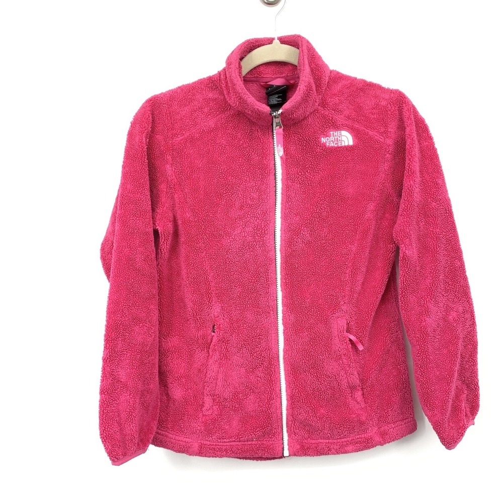 The North Face Kids Girls Size Large 14 16 Jacket Pink Sherpa Fleece Coat Zip